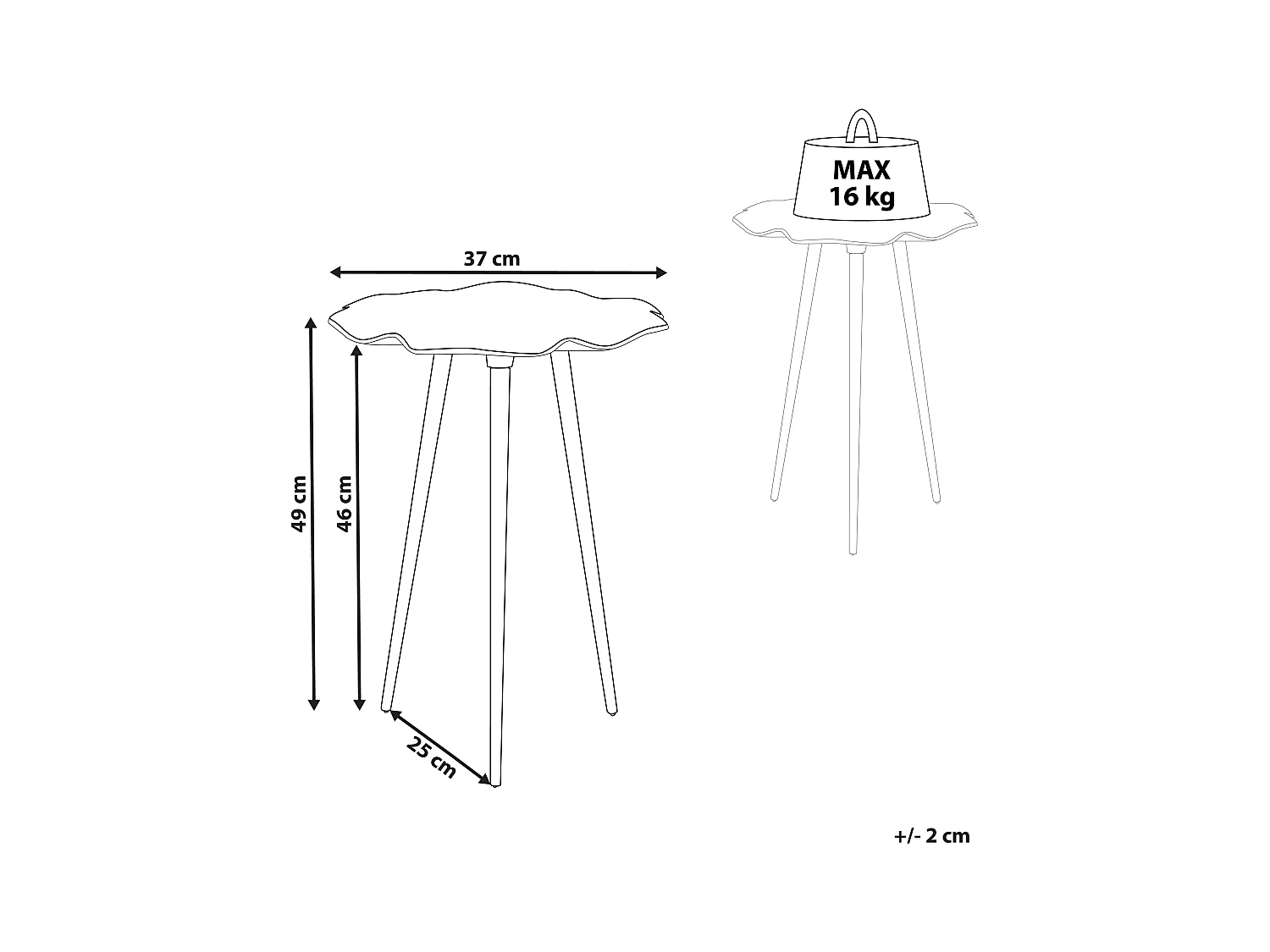 Stolik pomocniczy PUDUR Metal Złoty