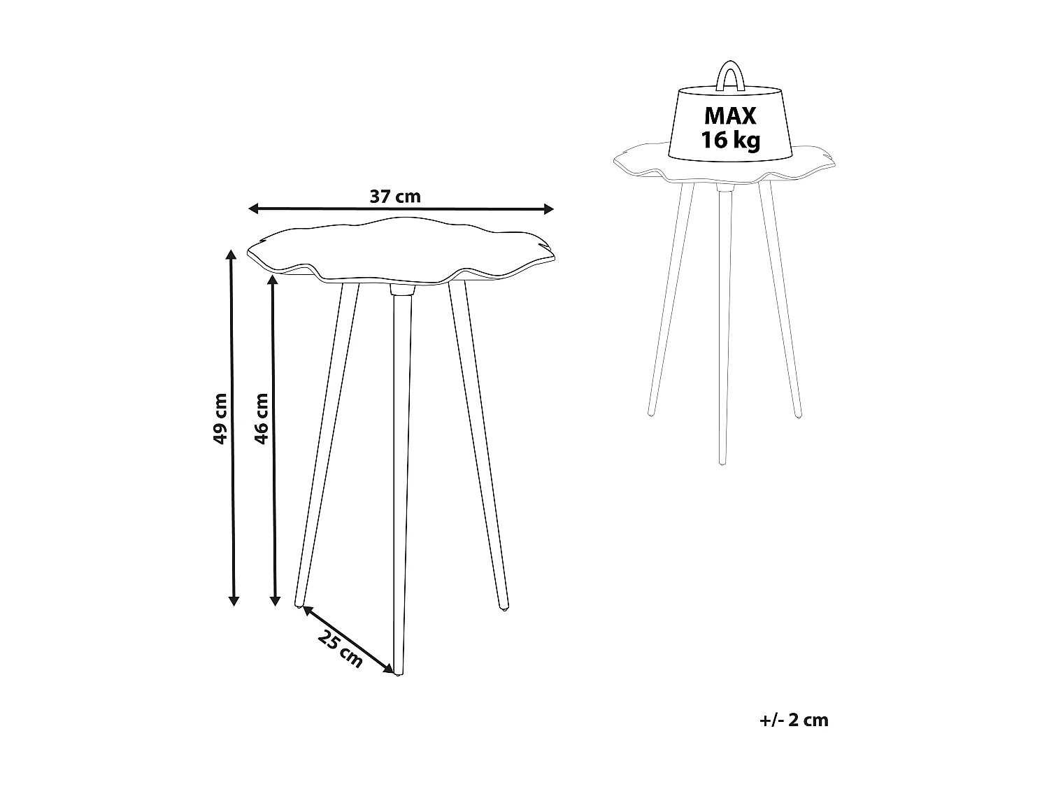 Table d'appoint PUDUR Métal Doré