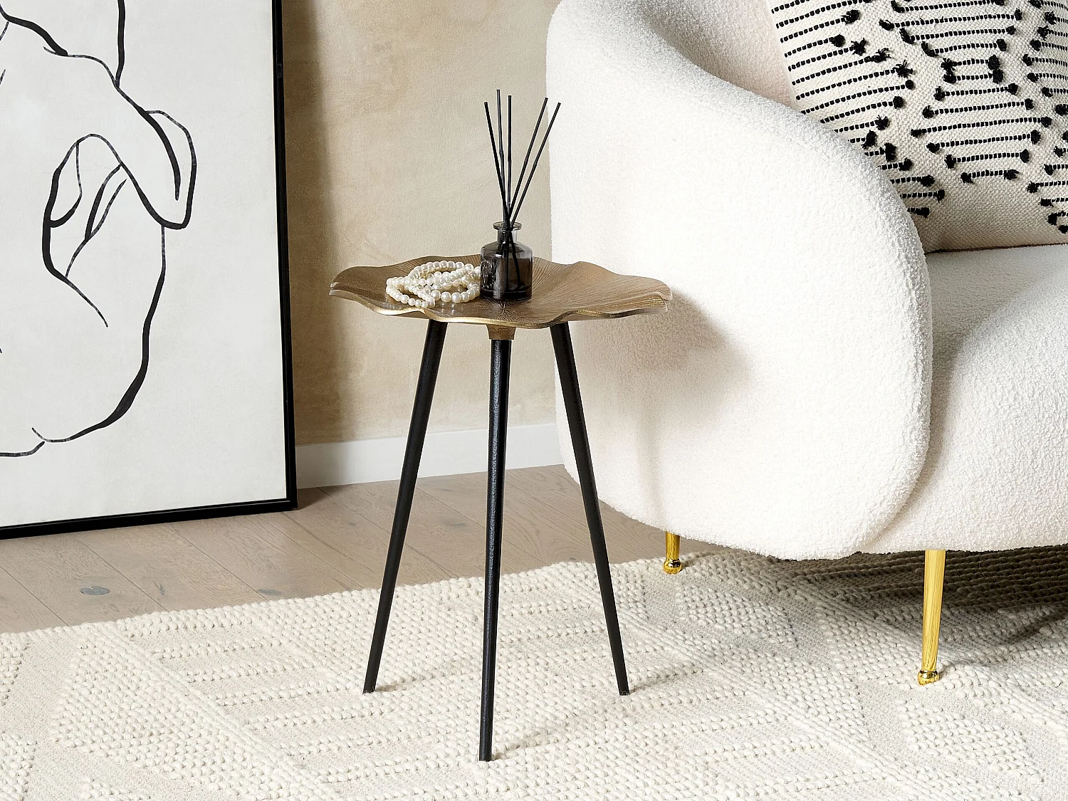 Mesa auxiliar PUDUR Metal Dorado