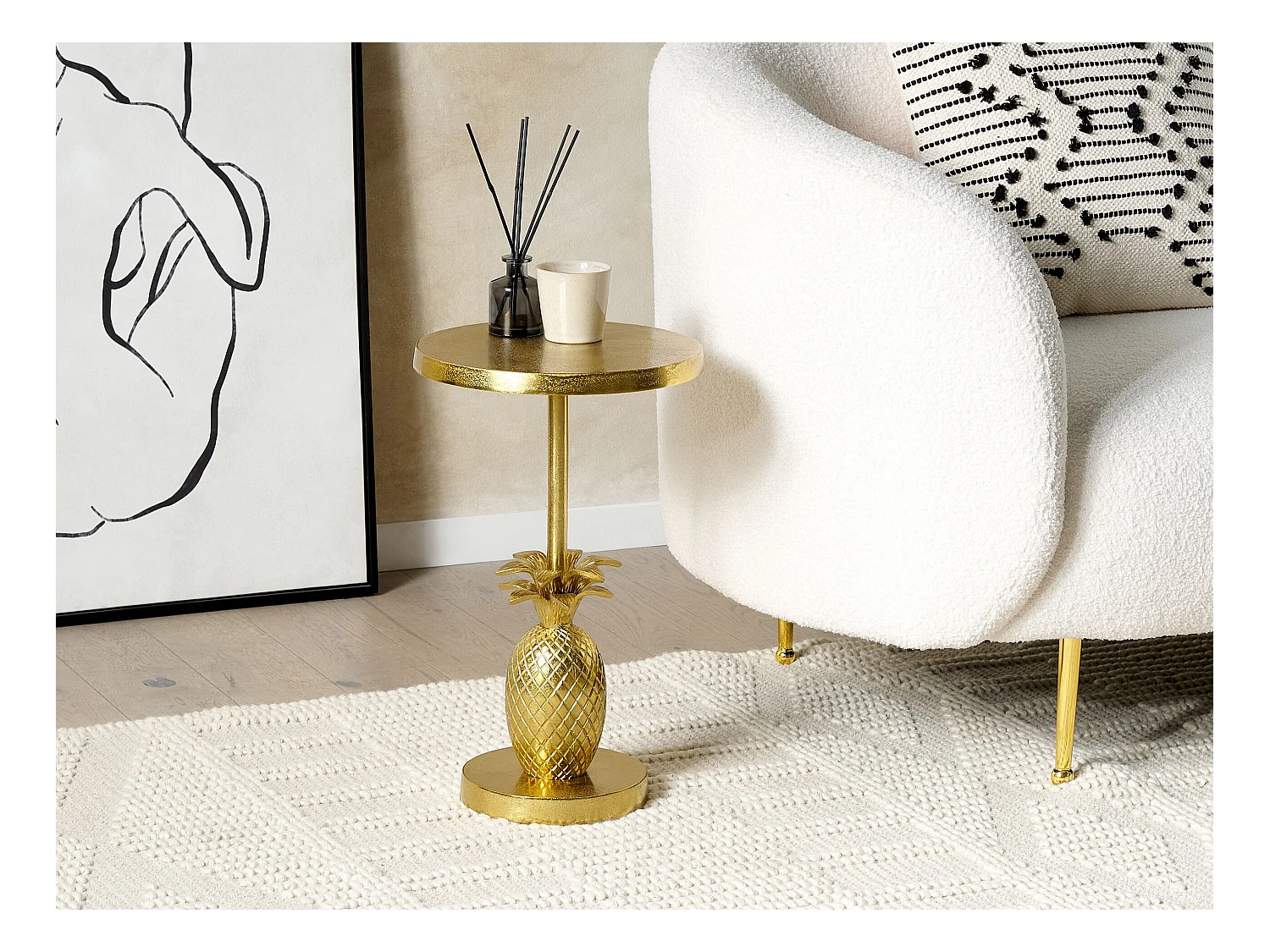 Mesa de apoio PANNOUVRE Metal Dourado