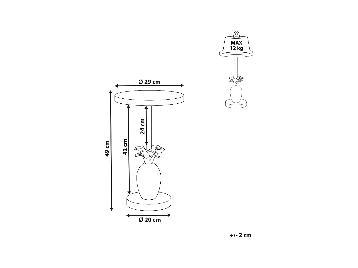Mesa de apoio PANNOUVRE Metal Dourado