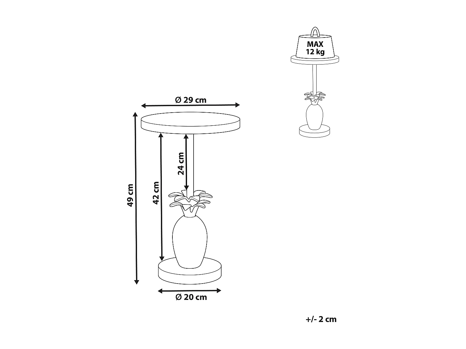 Beistelltisch PANNOUVRE Metall Gold