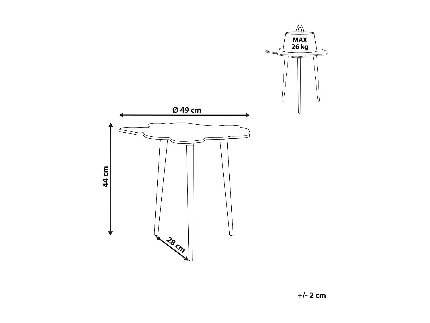 Table d'appoint MIMILI Métal Doré