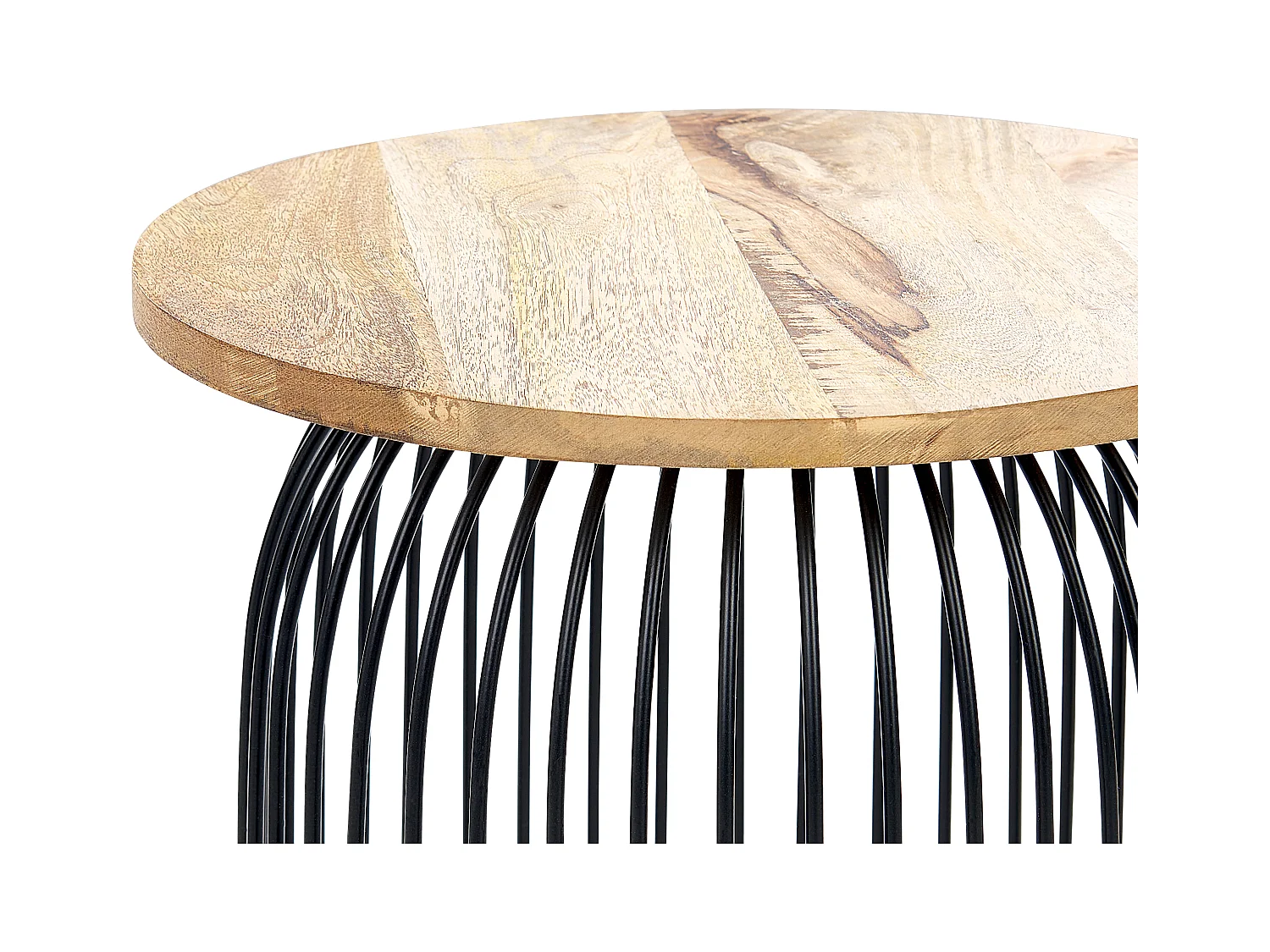 Stolik pomocniczy WILLS Drewno mango Brązowy/ czarny