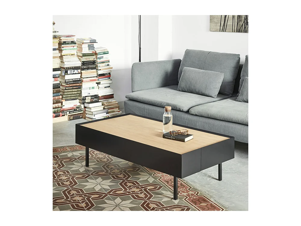 Arista - Table basse en bois 110x60cm - Couleur - Noir