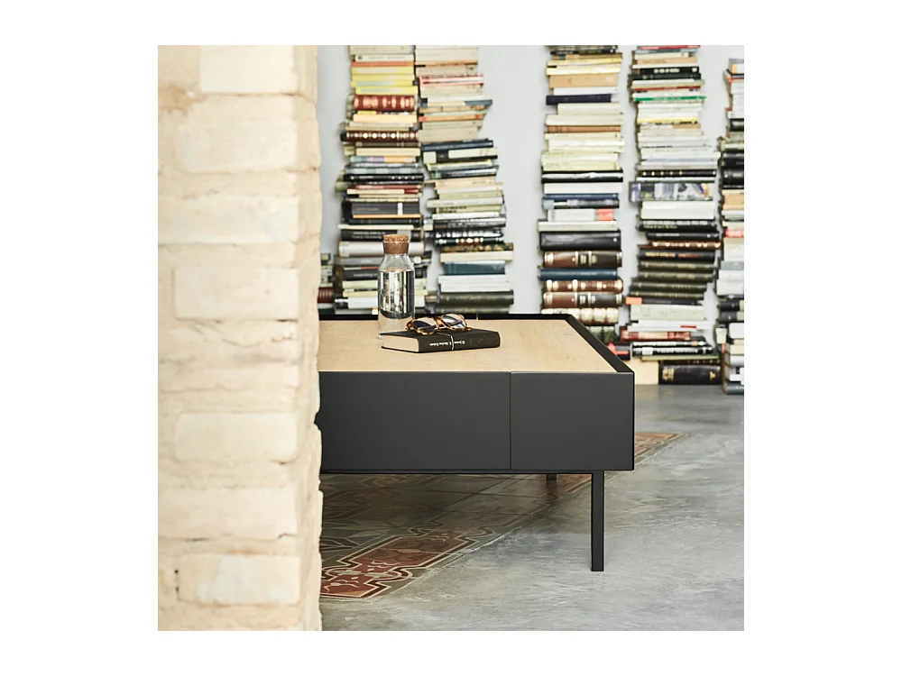 Arista - Table basse en bois 110x60cm - Couleur - Noir