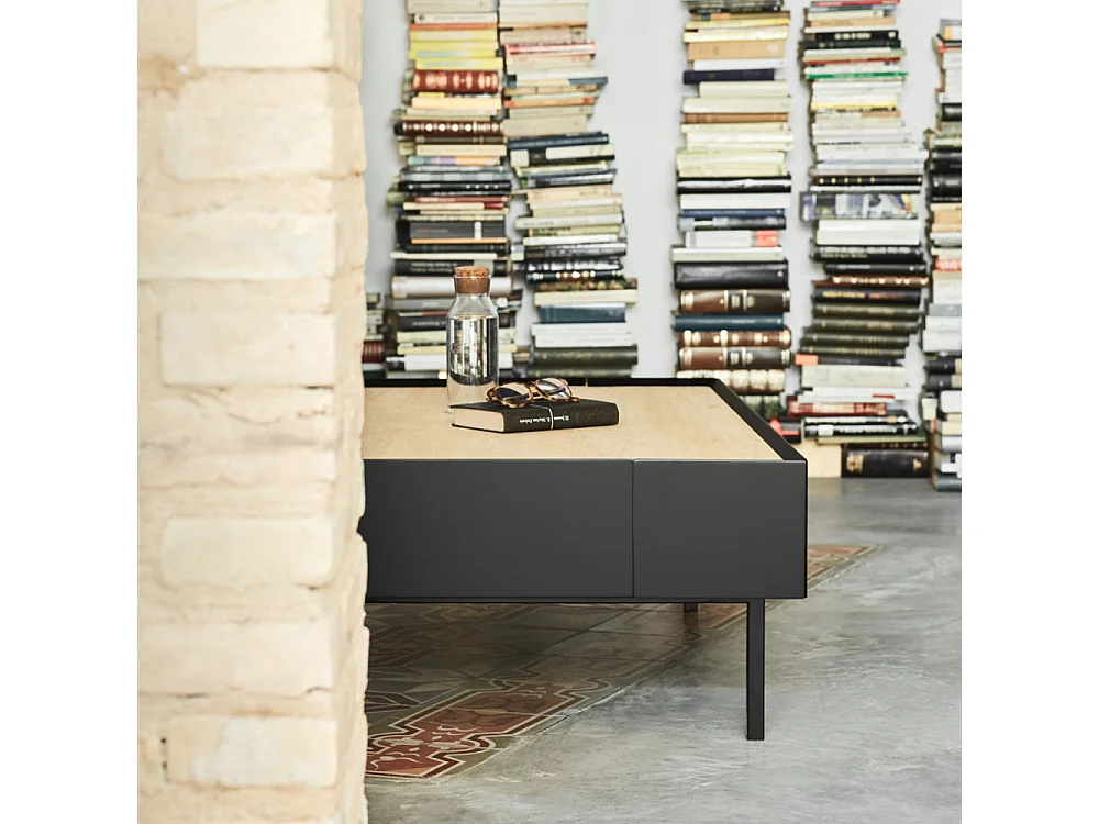 Tavolino basso nero 110x60 cm