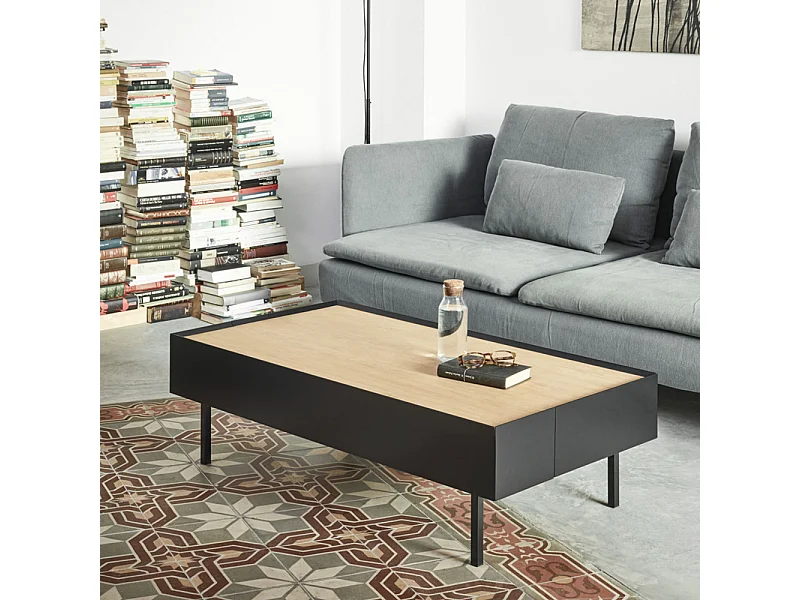 Arista - Table basse en bois 110x60cm - Couleur - Noir