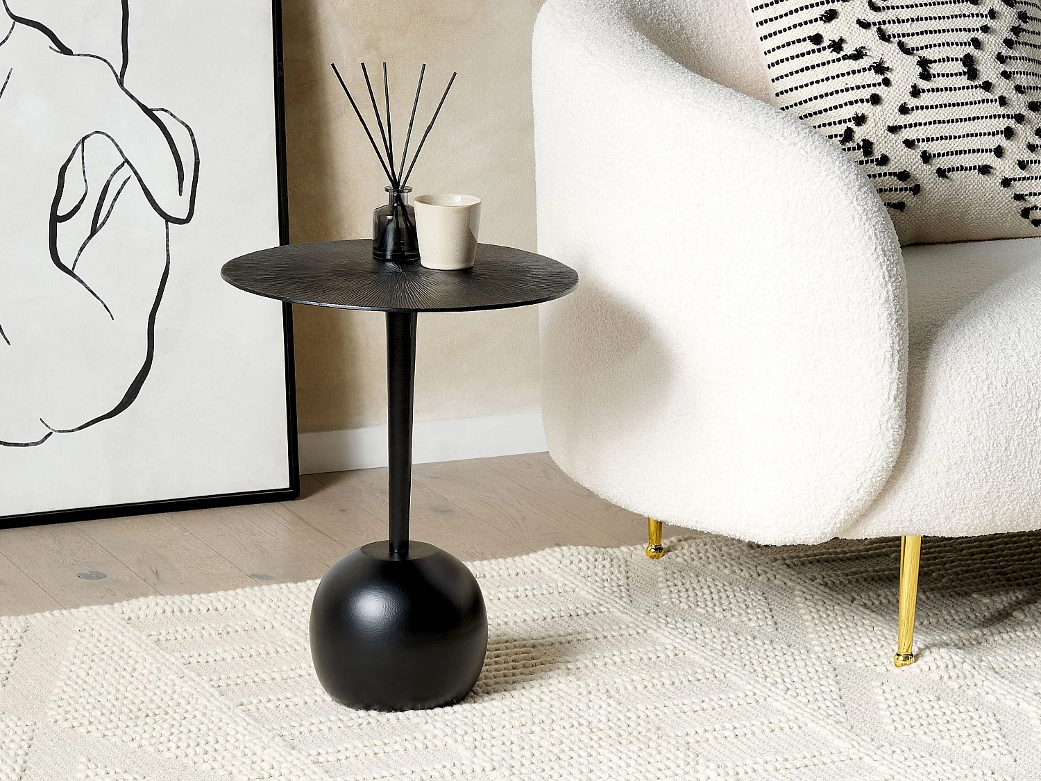 Table d'appoint EUCLA Métal Noir