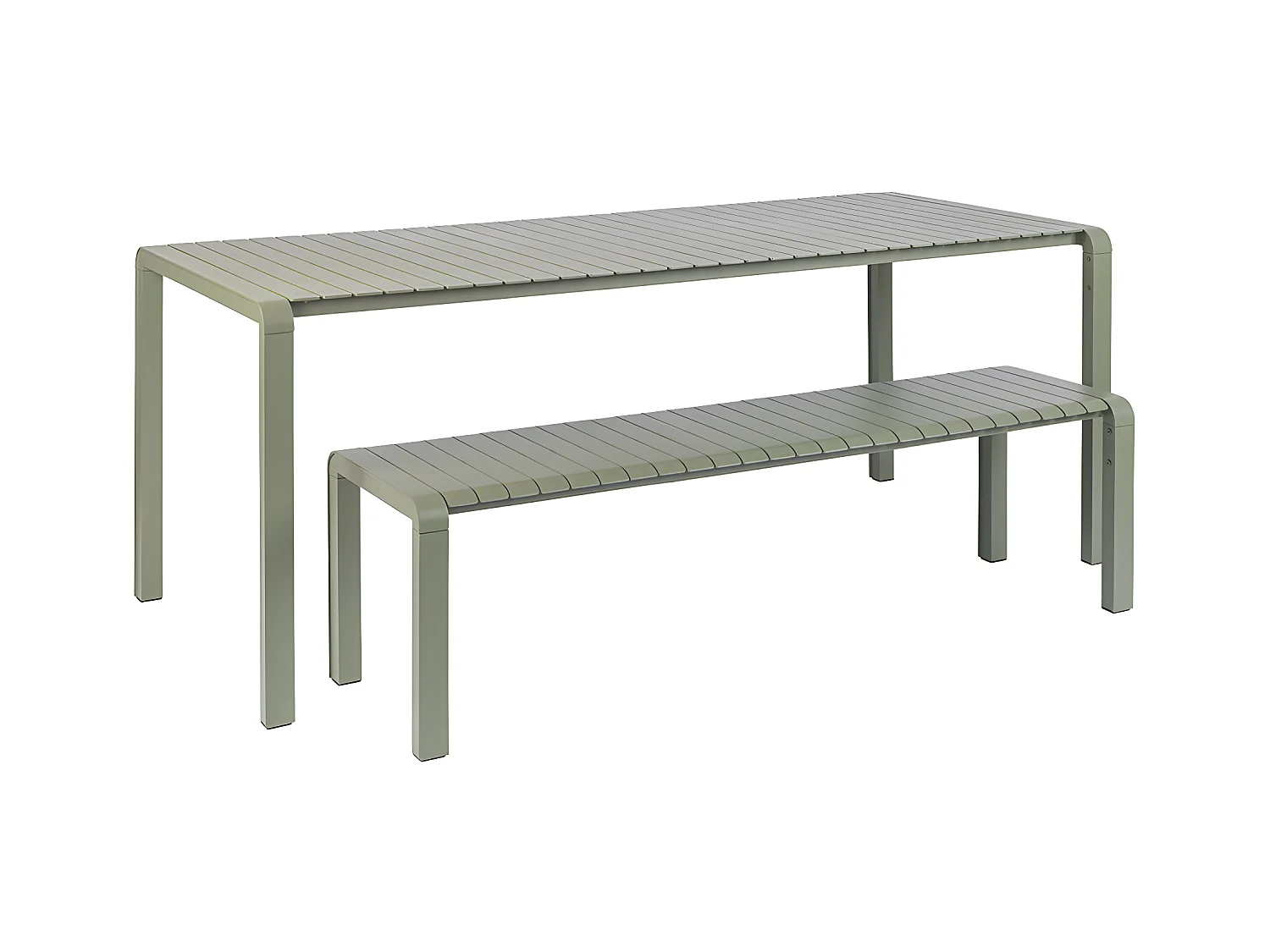 VONDEL - Table de jardin en aluminium vert