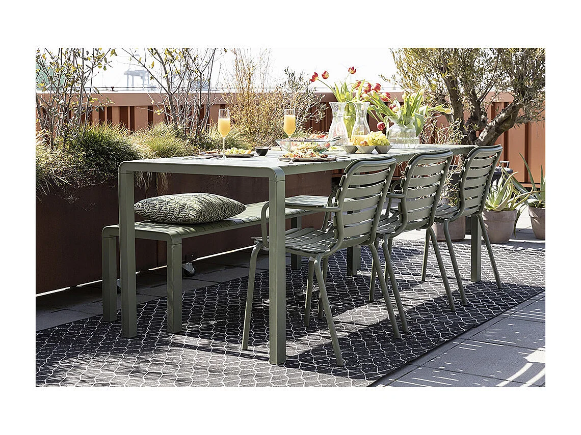 VONDEL - Table de jardin en aluminium 214x97cm