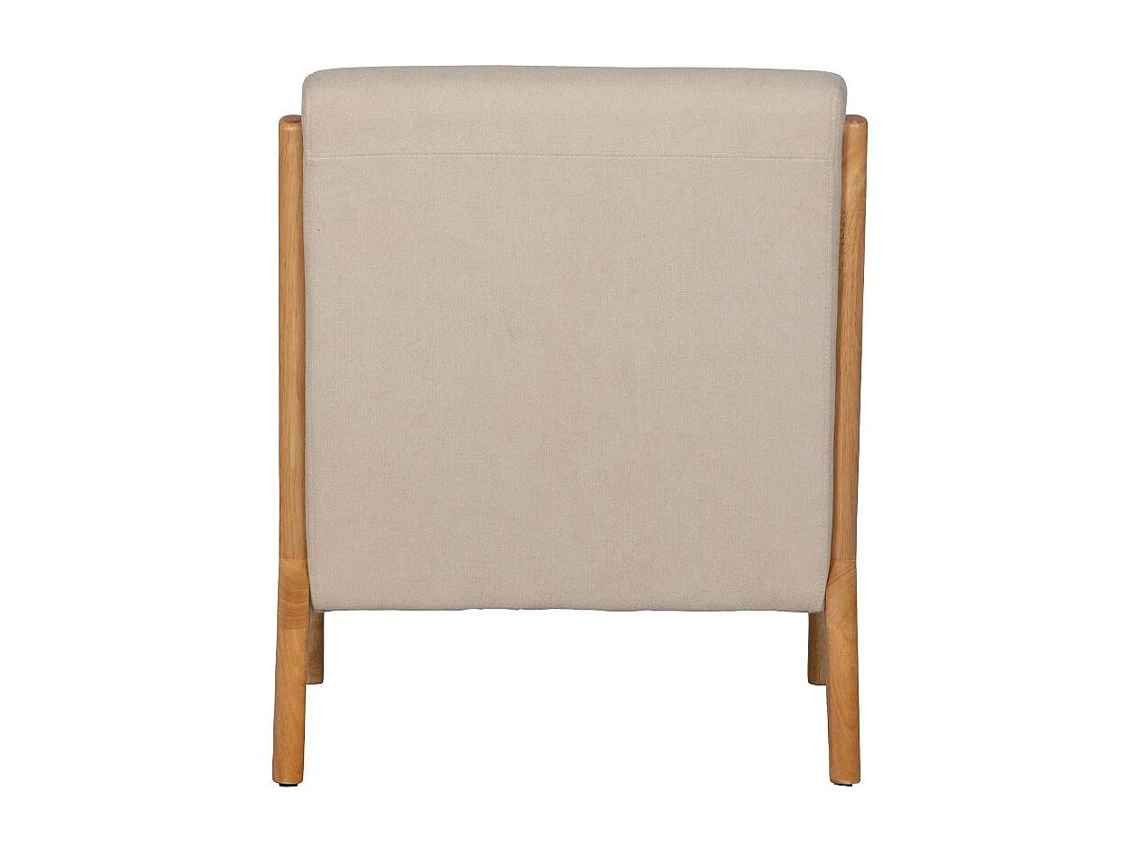 Mark - Fauteuil en bois et tissu doux - Couleur - Naturel