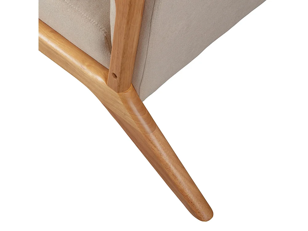 Mark - Fauteuil en bois et tissu doux - Couleur - Naturel