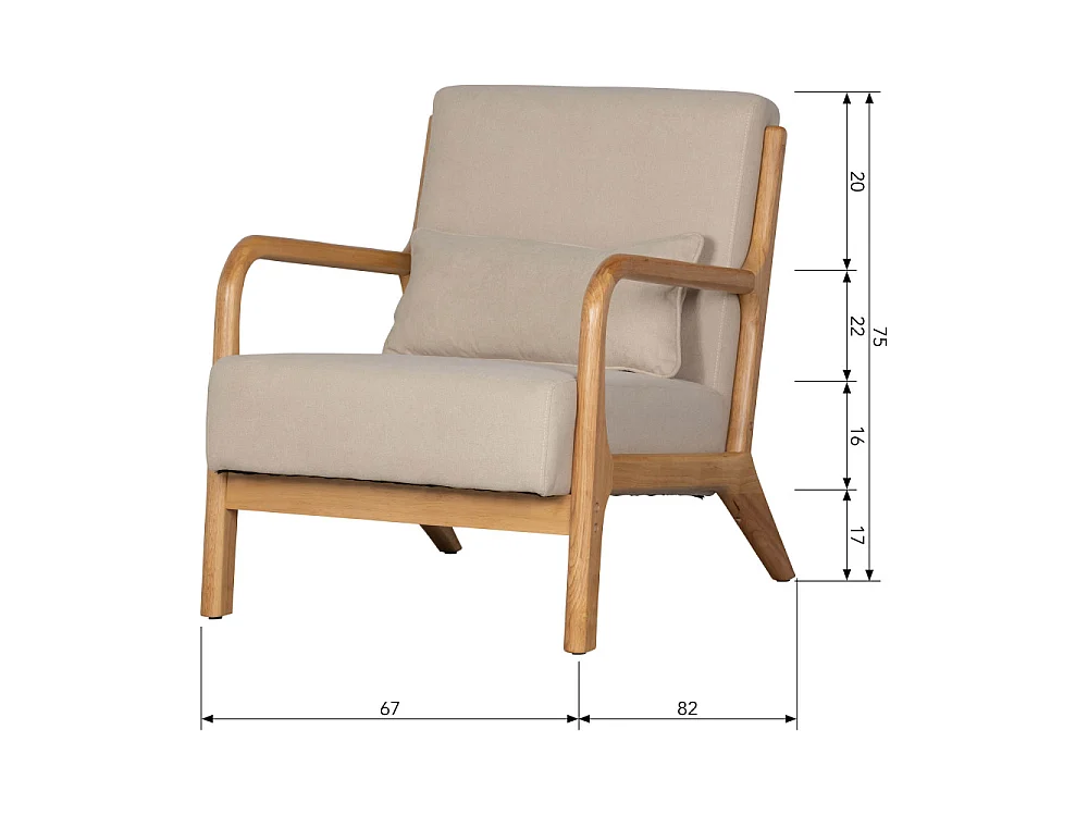 Fauteuil en tissu tissé MARK