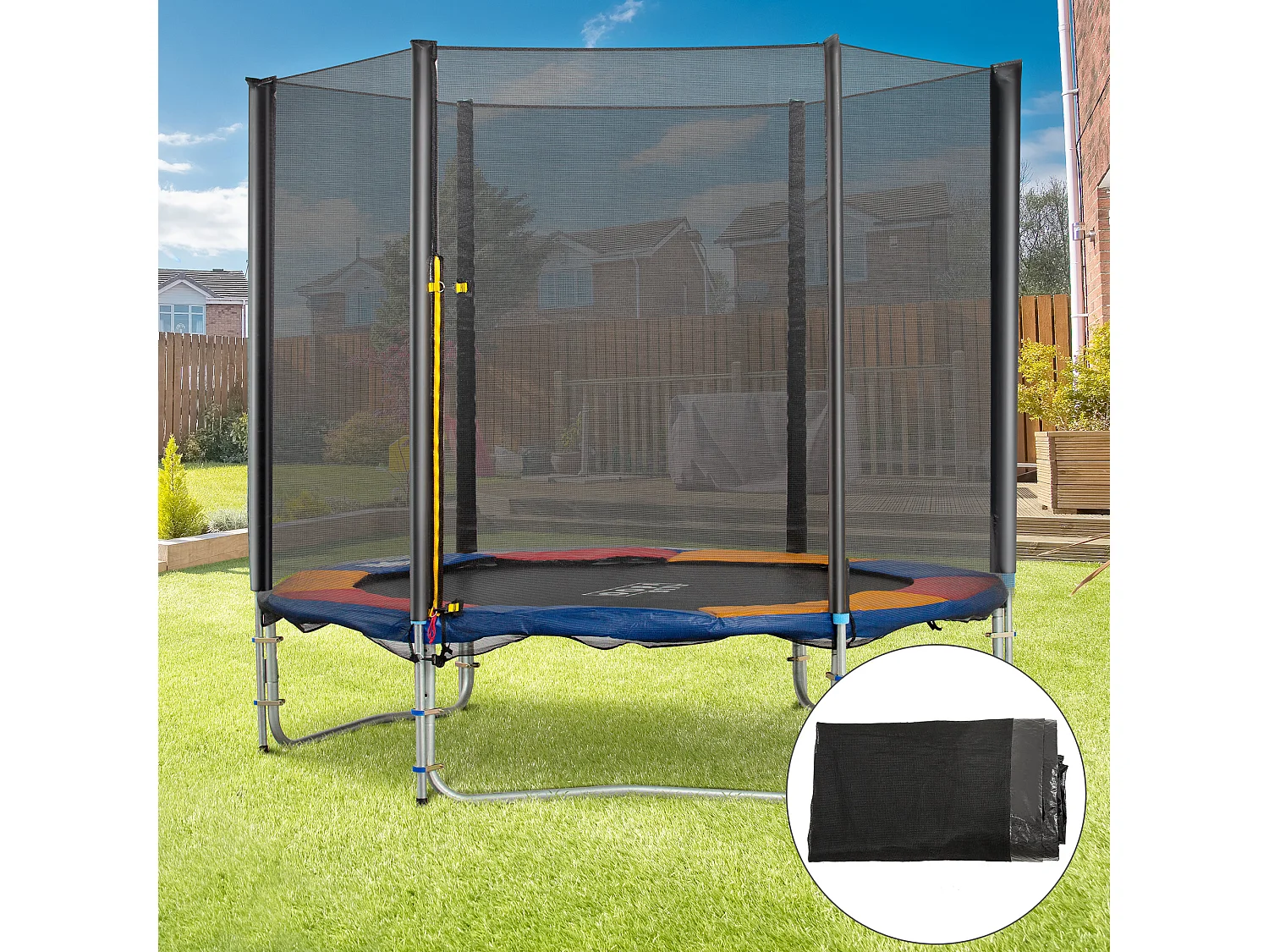 Red de seguridad para cama elástica negro ø305x180 cm HOMCOM