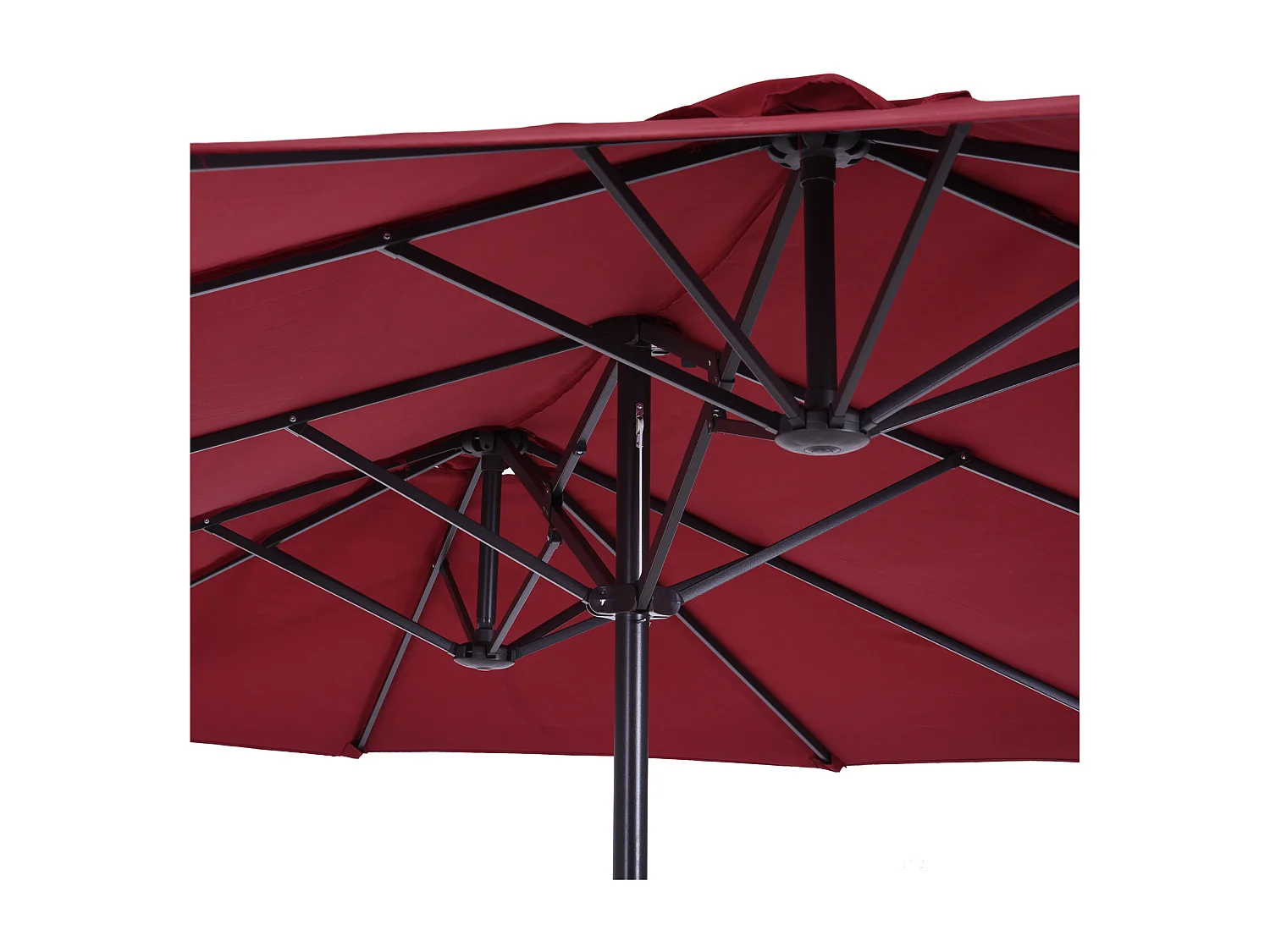 Sombrilla doble rojo 460x270x240 cm Outsunny