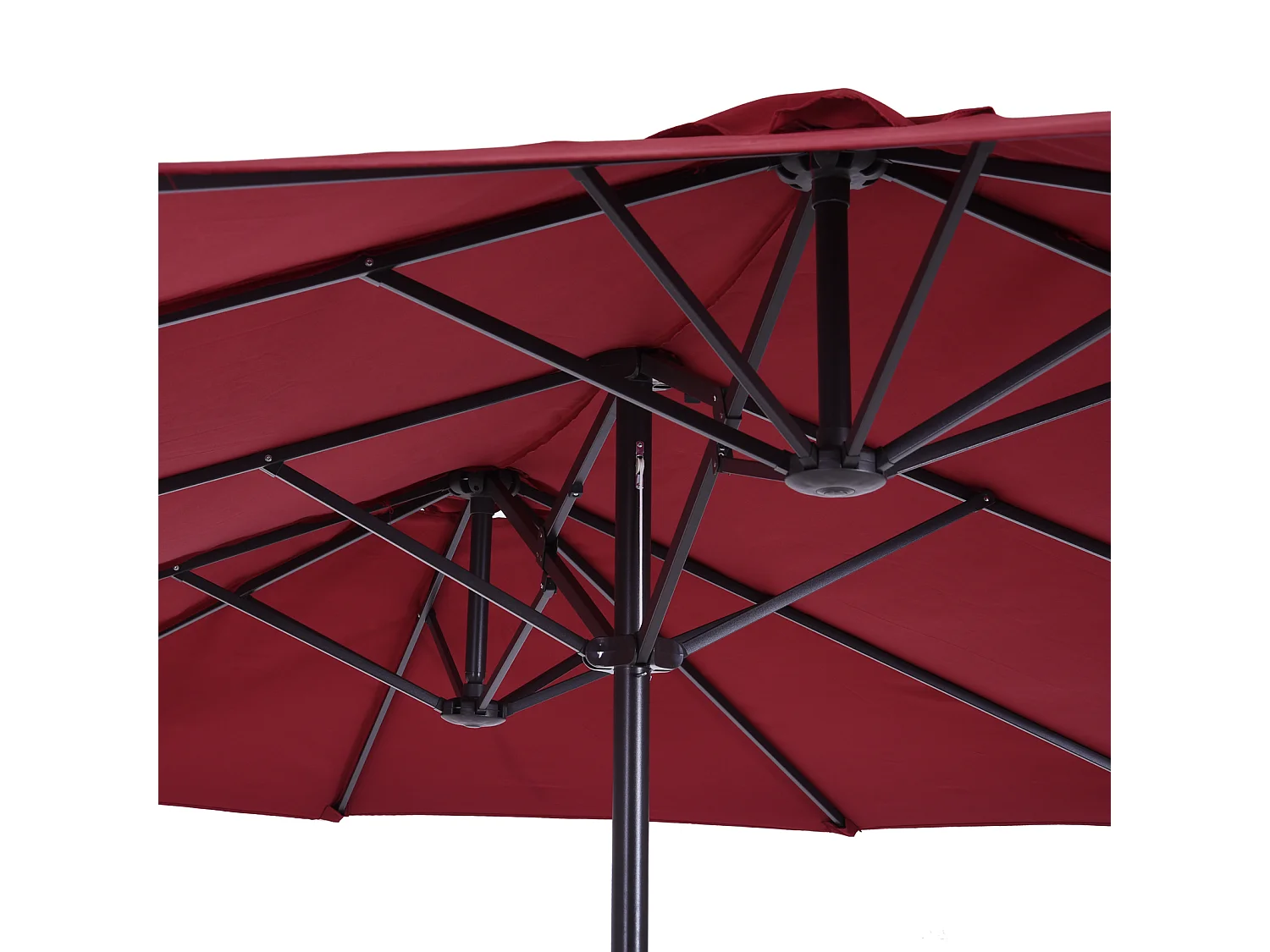 Sombrilla doble rojo 460x270x240 cm Outsunny