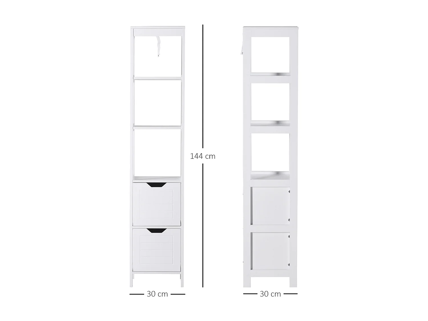 Armario alto de baño blanco 30x30x144 cm kleankin