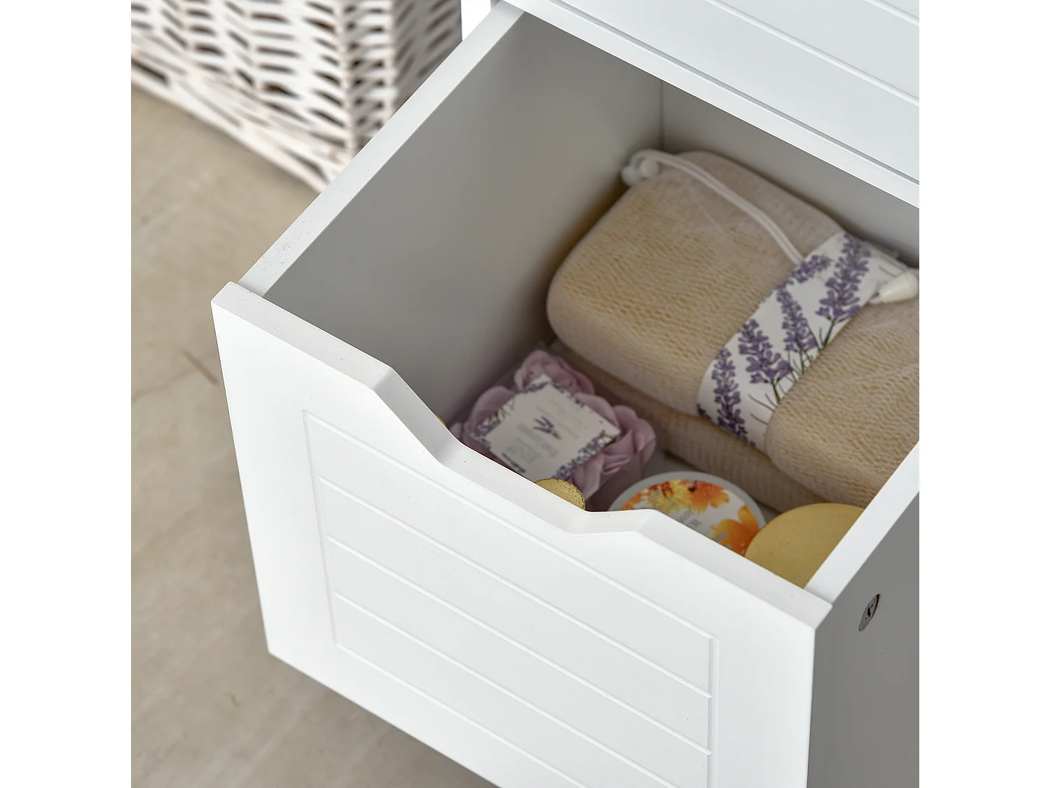 Armario alto de baño blanco 30x30x144 cm kleankin