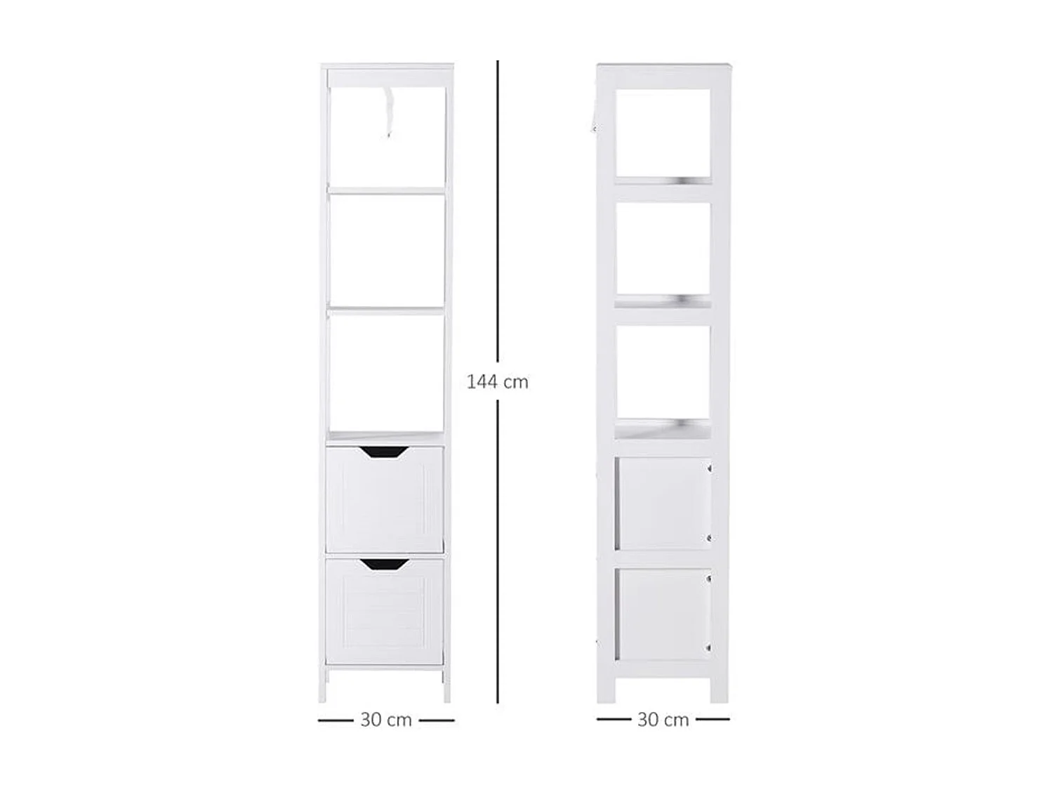 Armario alto de baño blanco 30x30x144 cm kleankin