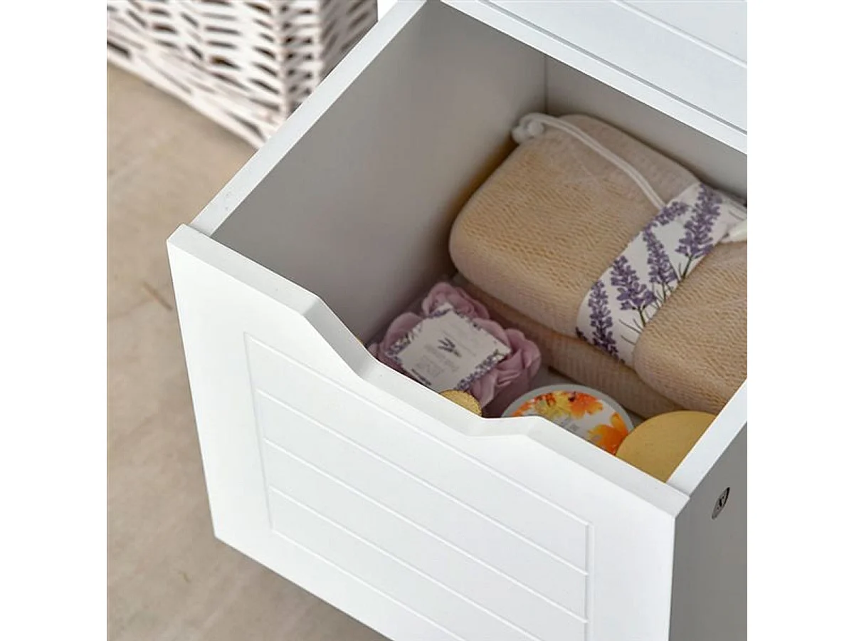 Armario alto de baño blanco 30x30x144 cm kleankin