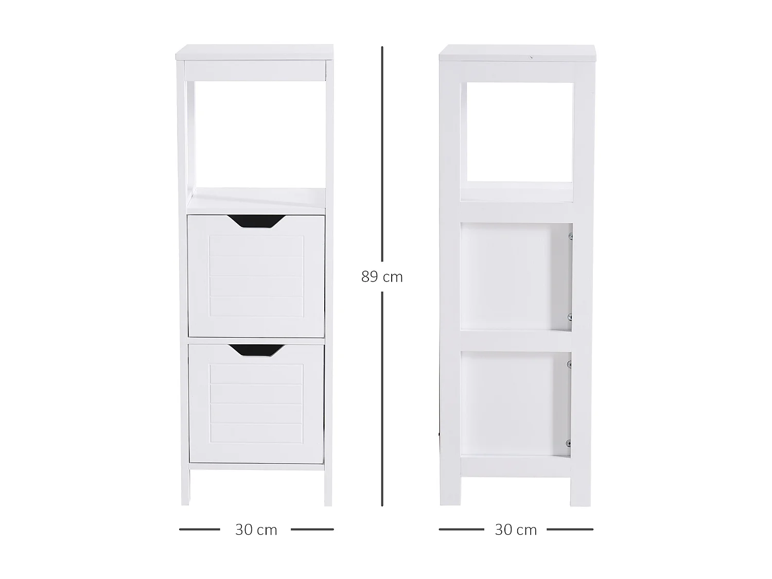 Armario de baño blanco 30x30x89 cm kleankin