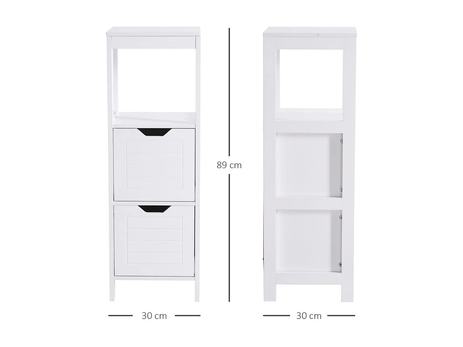 Armario de baño blanco 30x30x89 cm kleankin