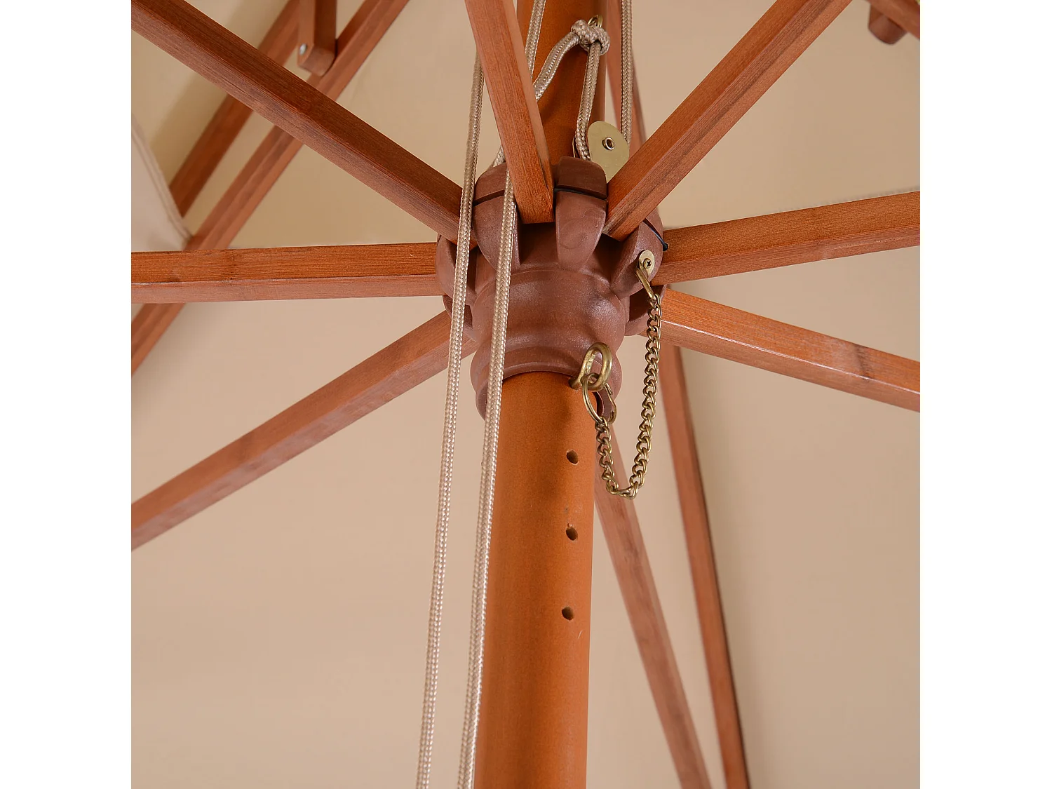 Sombrilla de jardín beige 300x300x297 cm Outsunny