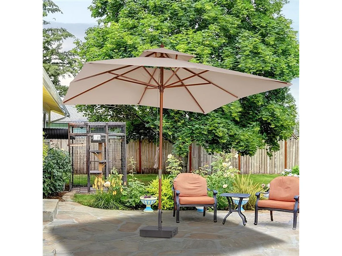 Sombrilla de jardín beige 300x300x297 cm Outsunny