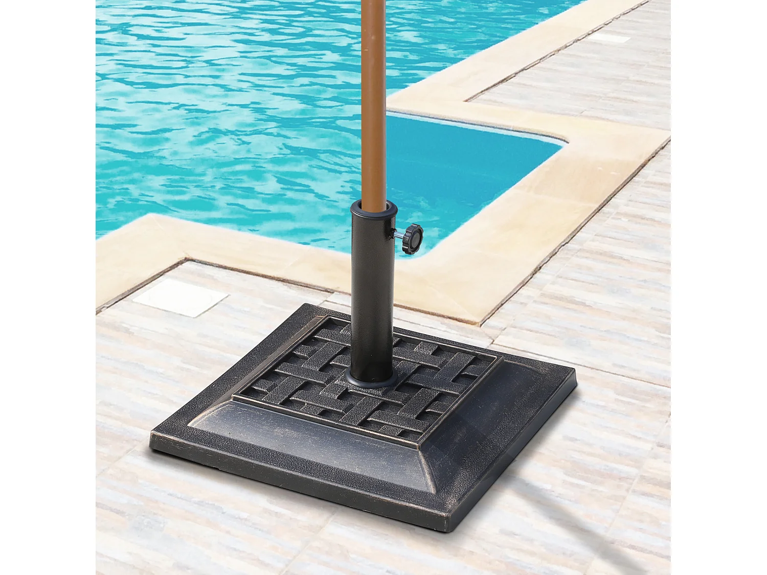 Base de sombrilla bronce 44x44x32 cm Outsunny