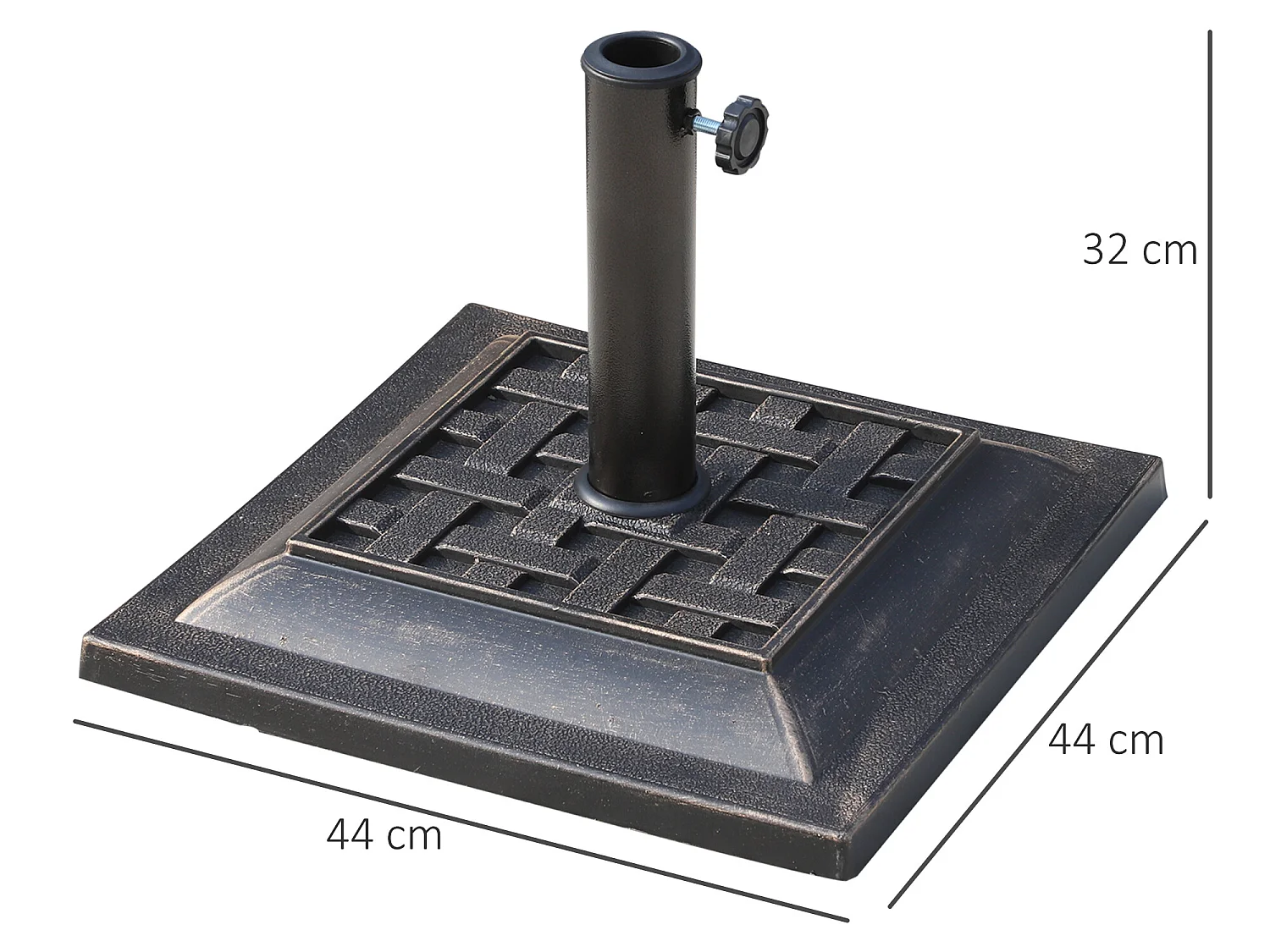 Base de sombrilla bronce 44x44x32 cm Outsunny