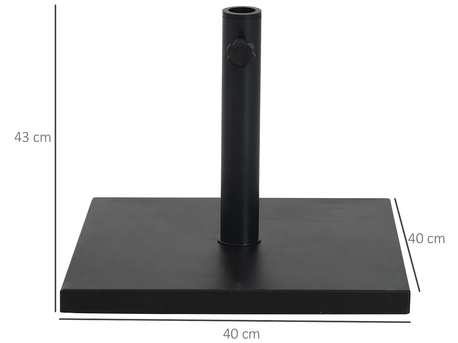Soporte para parasol negro 40x40x43 cm Outsunny