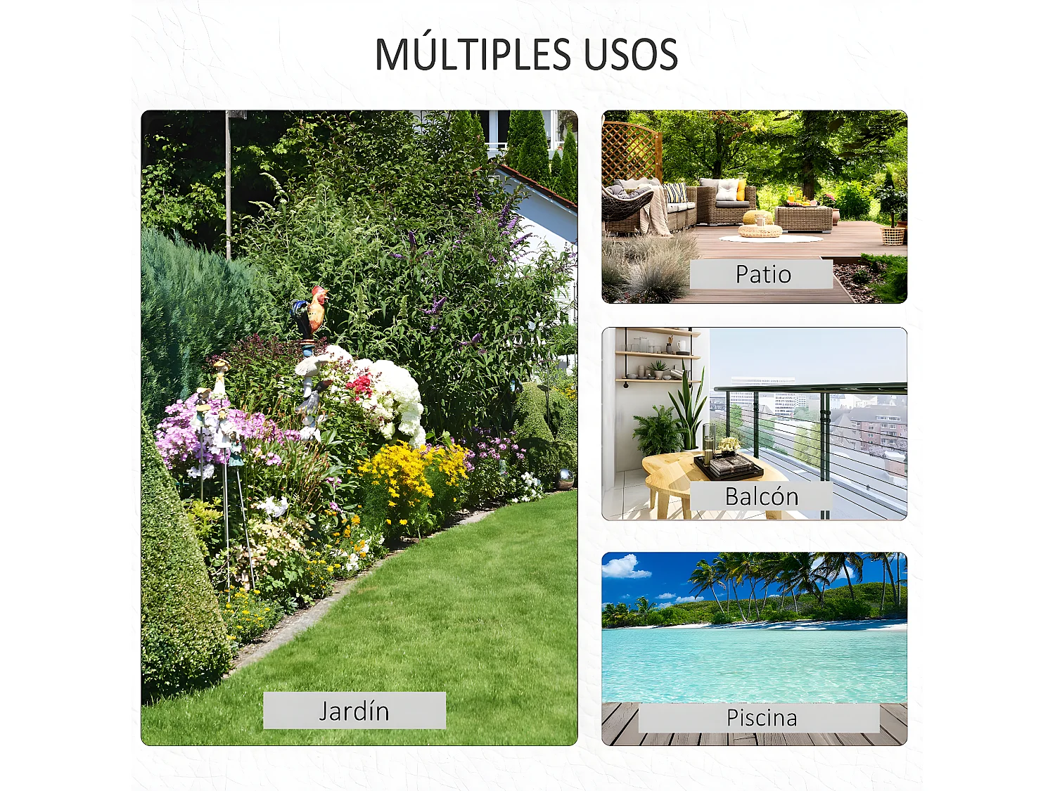 Soporte para parasol negro 40x40x43 cm Outsunny