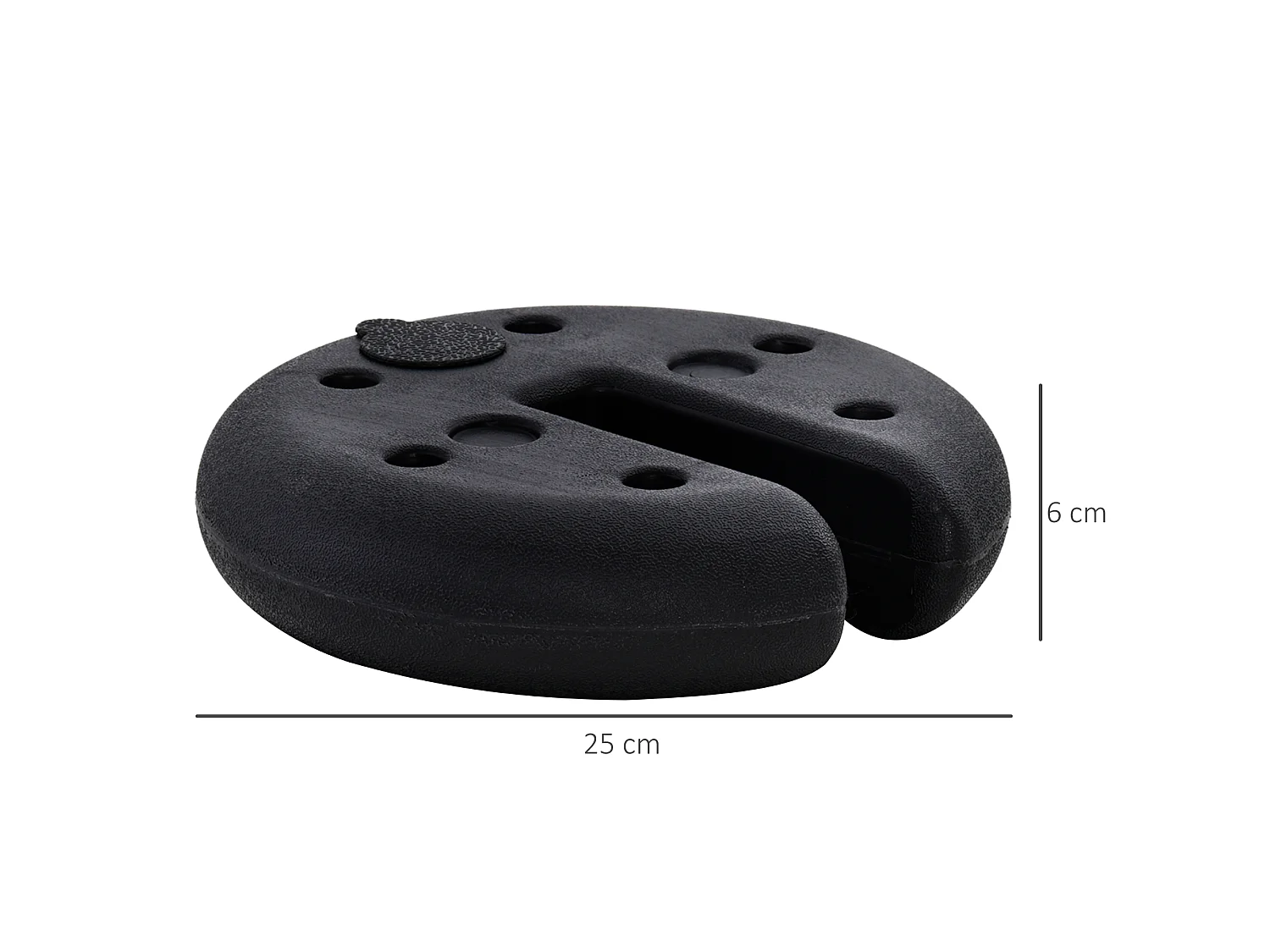 Juego de 4 pesos para gazebo negro ø25x6 cm Outsunny