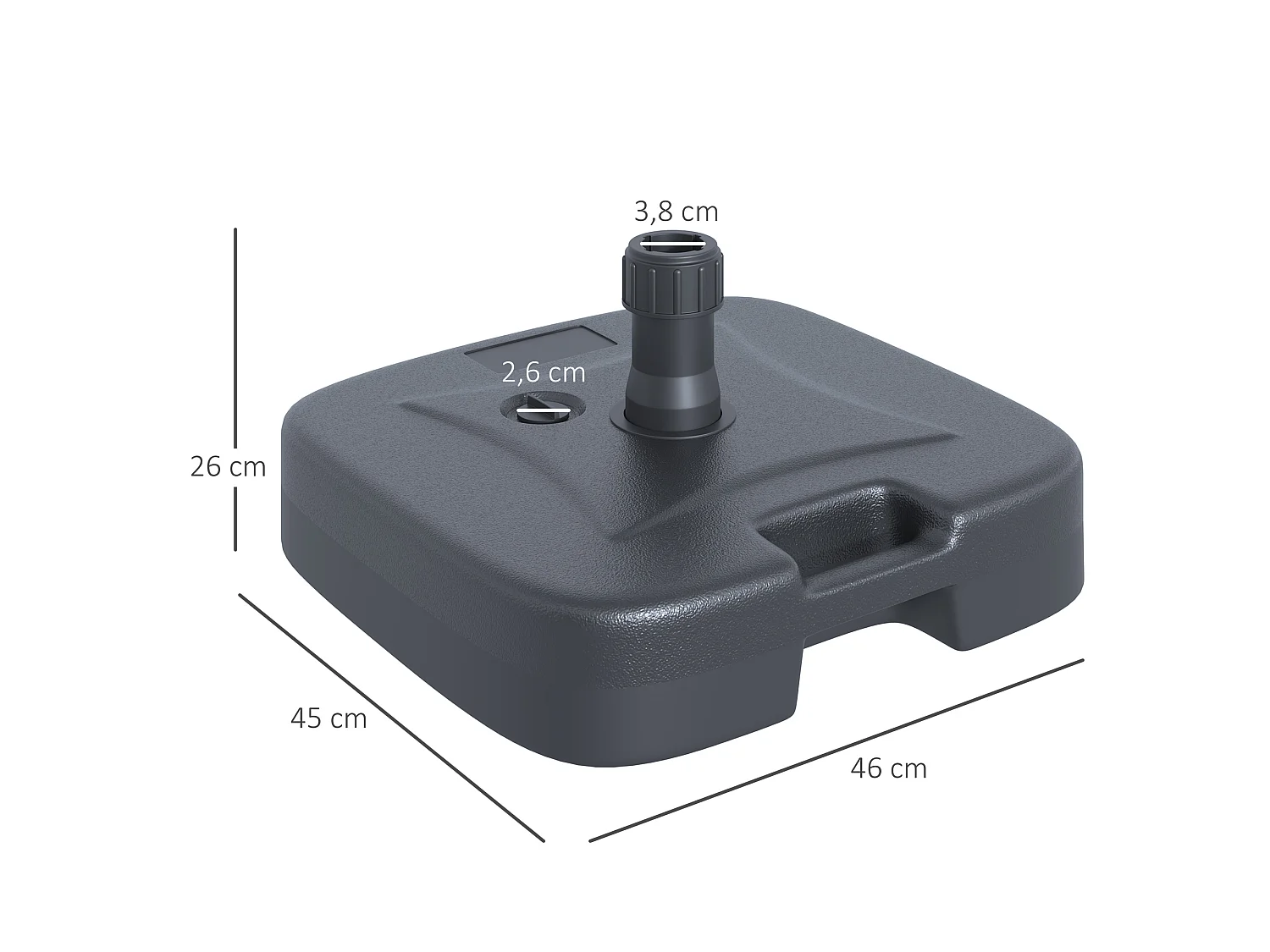 Base de sombrilla negro 46x45x26 cm Outsunny