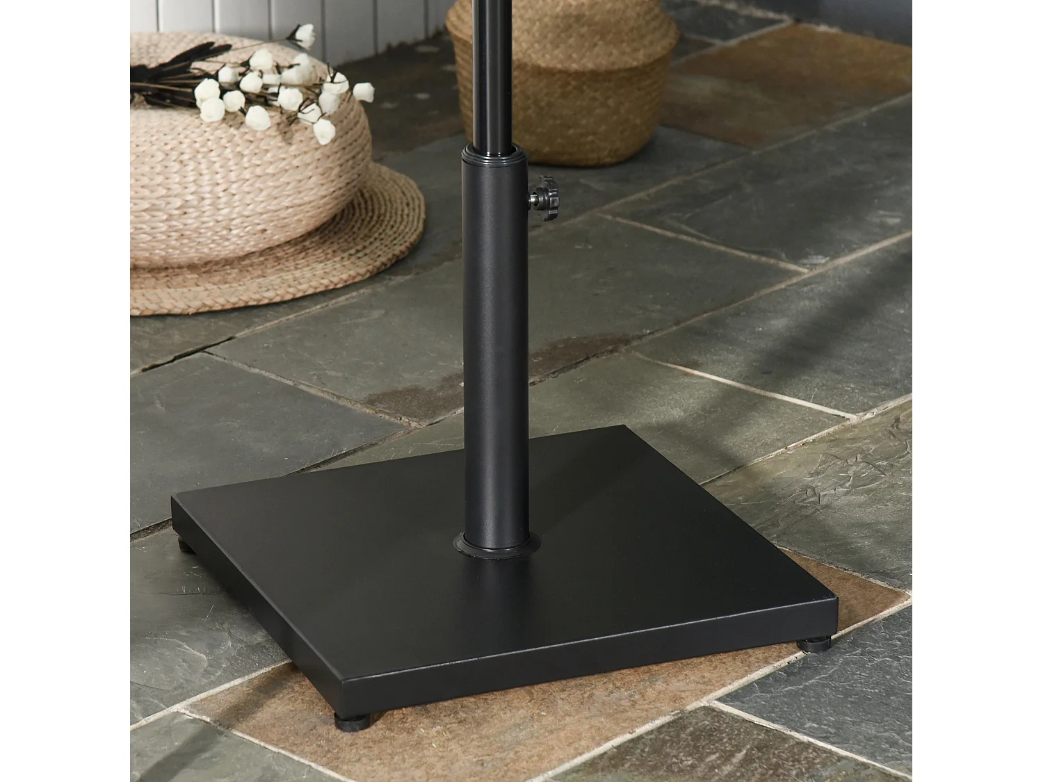 Base para parasol negro 45x45x39cm Outsunny