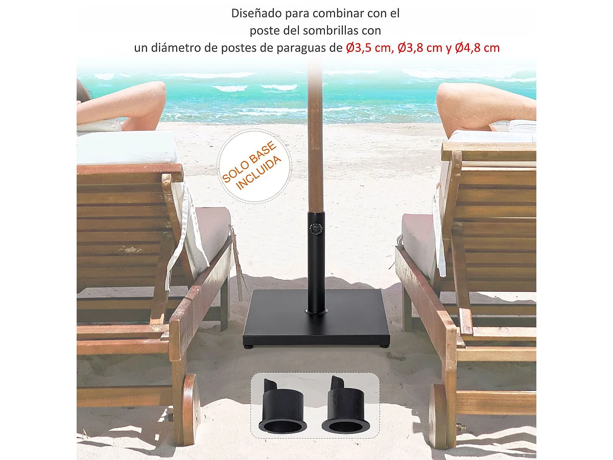 Base para parasol negro 45x45x39cm Outsunny
