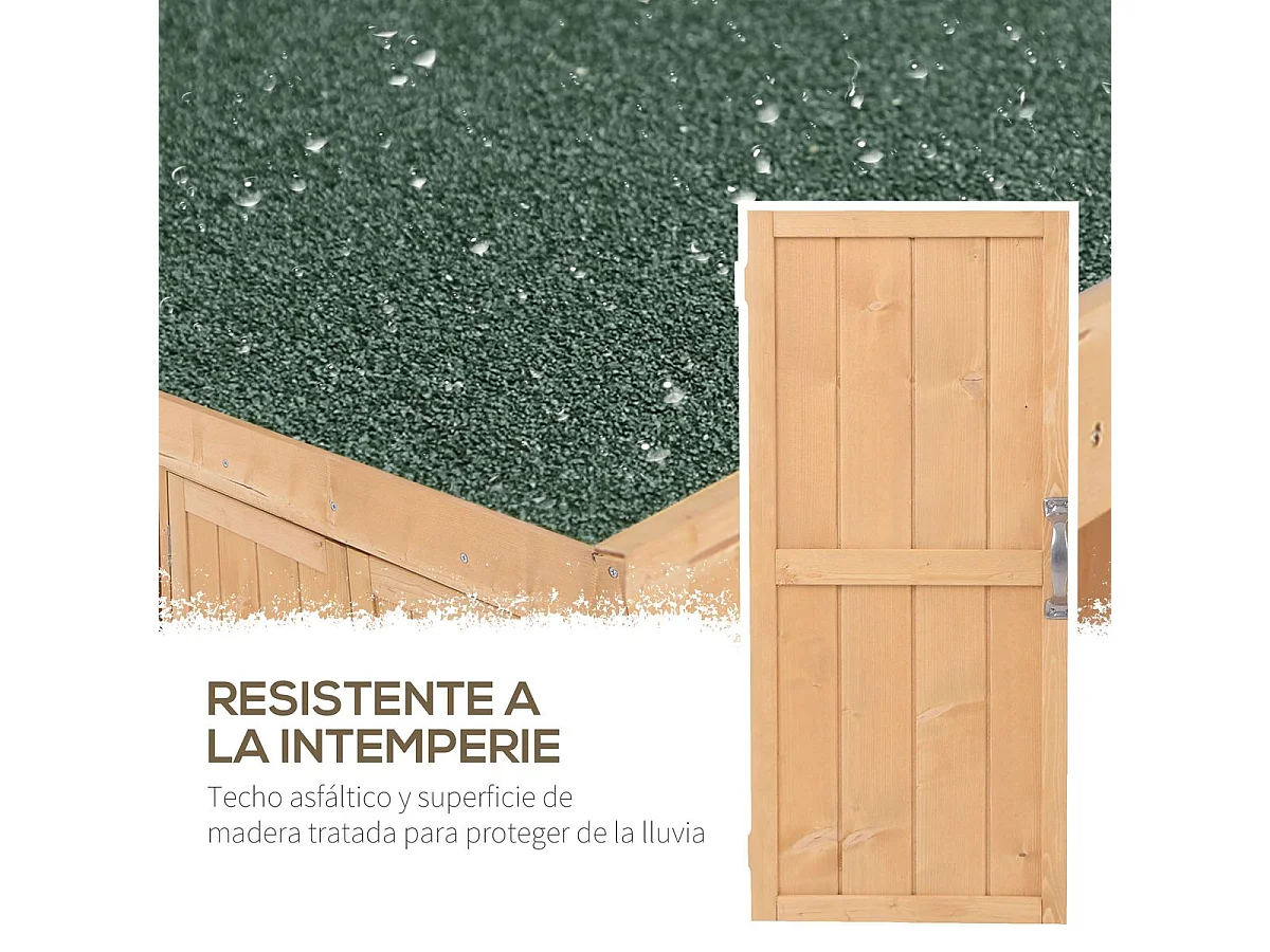 Cobertizo de madera madera natural 74x43x88cm Outsunny