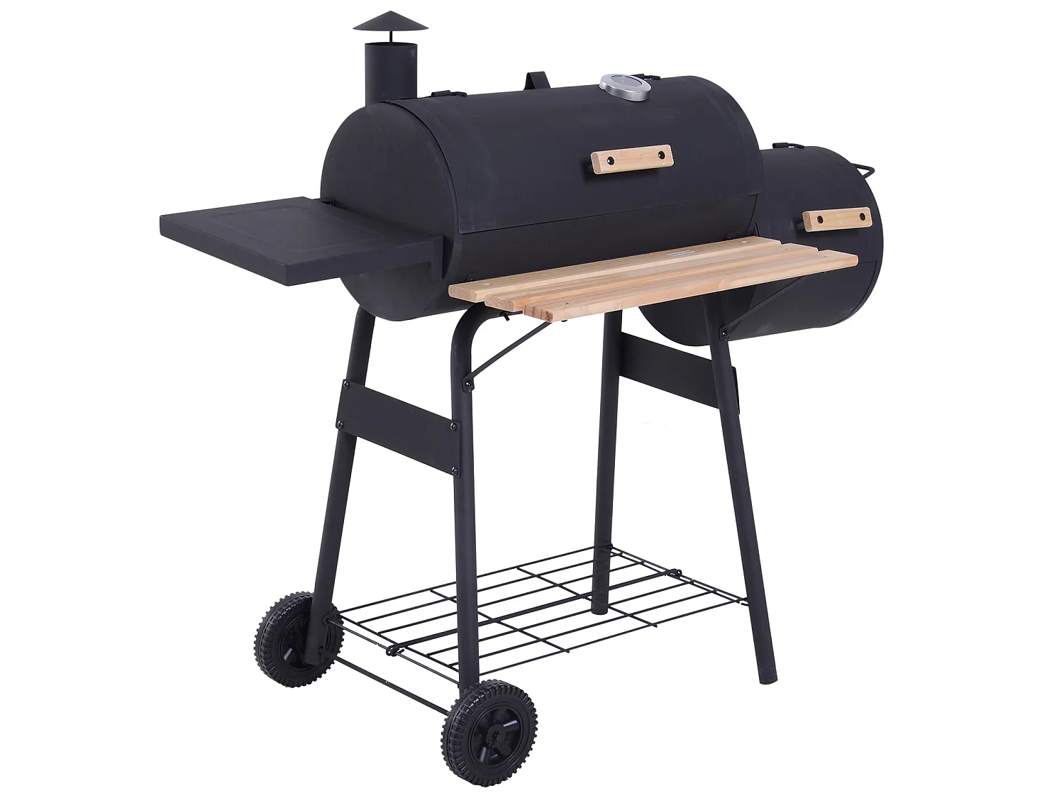 Barbacoa de carbón negro 124x53x104 cm Outsunny