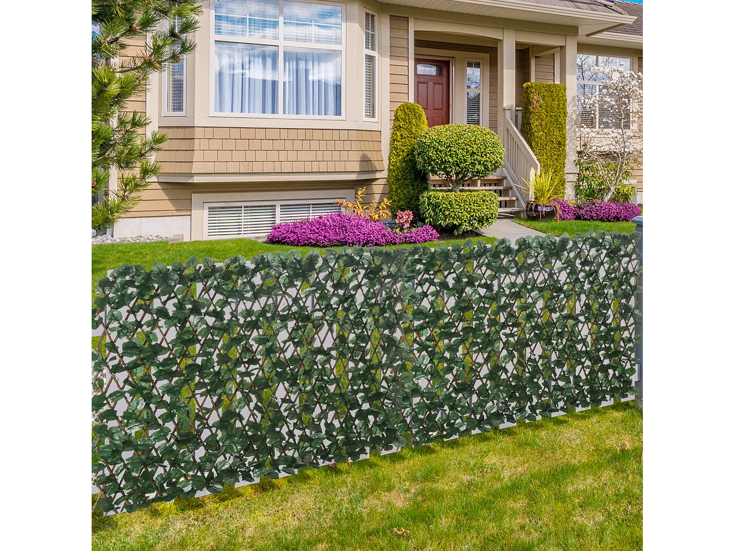 Artificial en rollo verde 295x70x2 cm Outsunny