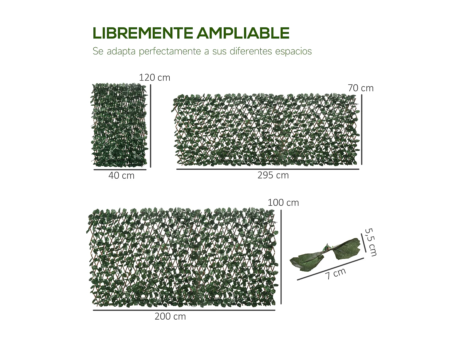 Artificial en rollo verde 295x70x2 cm Outsunny