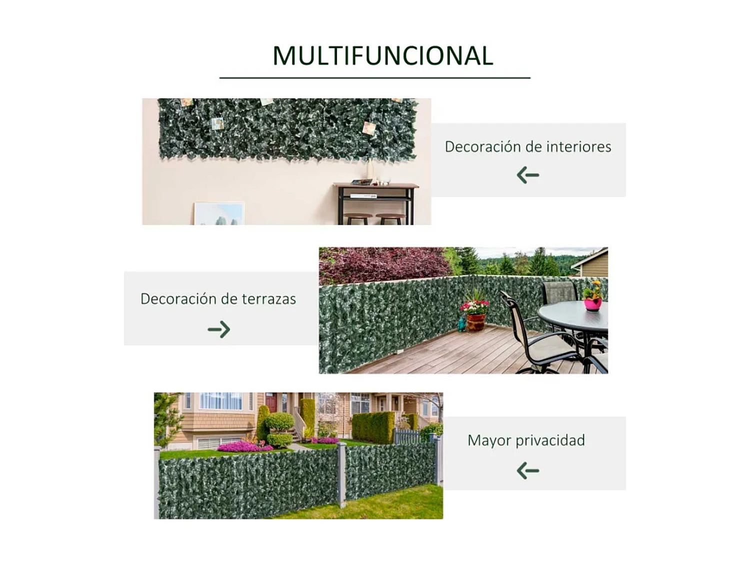 Artificial en rollo verde 300x150 cm Outsunny