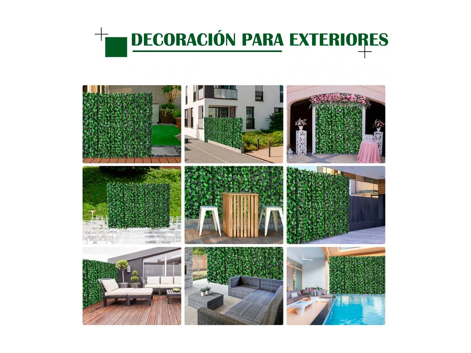 Artificial en rollo verde 300x100 cm Outsunny