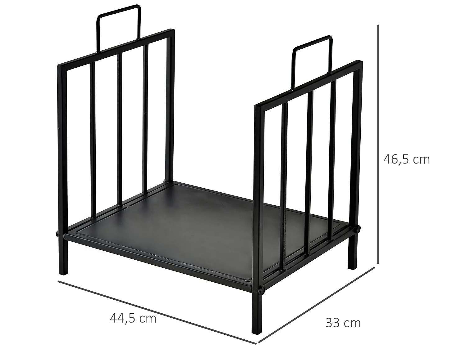 Estante para leña negro 44.5x33x46.5 cm Outsunny