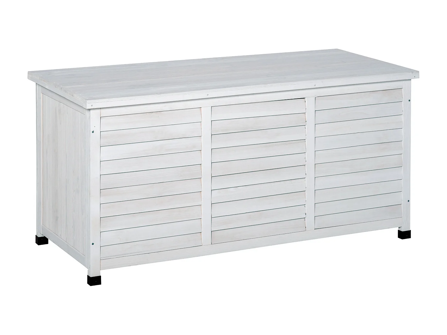 Baúl de madera blanco 127x56x60 cm Outsunny