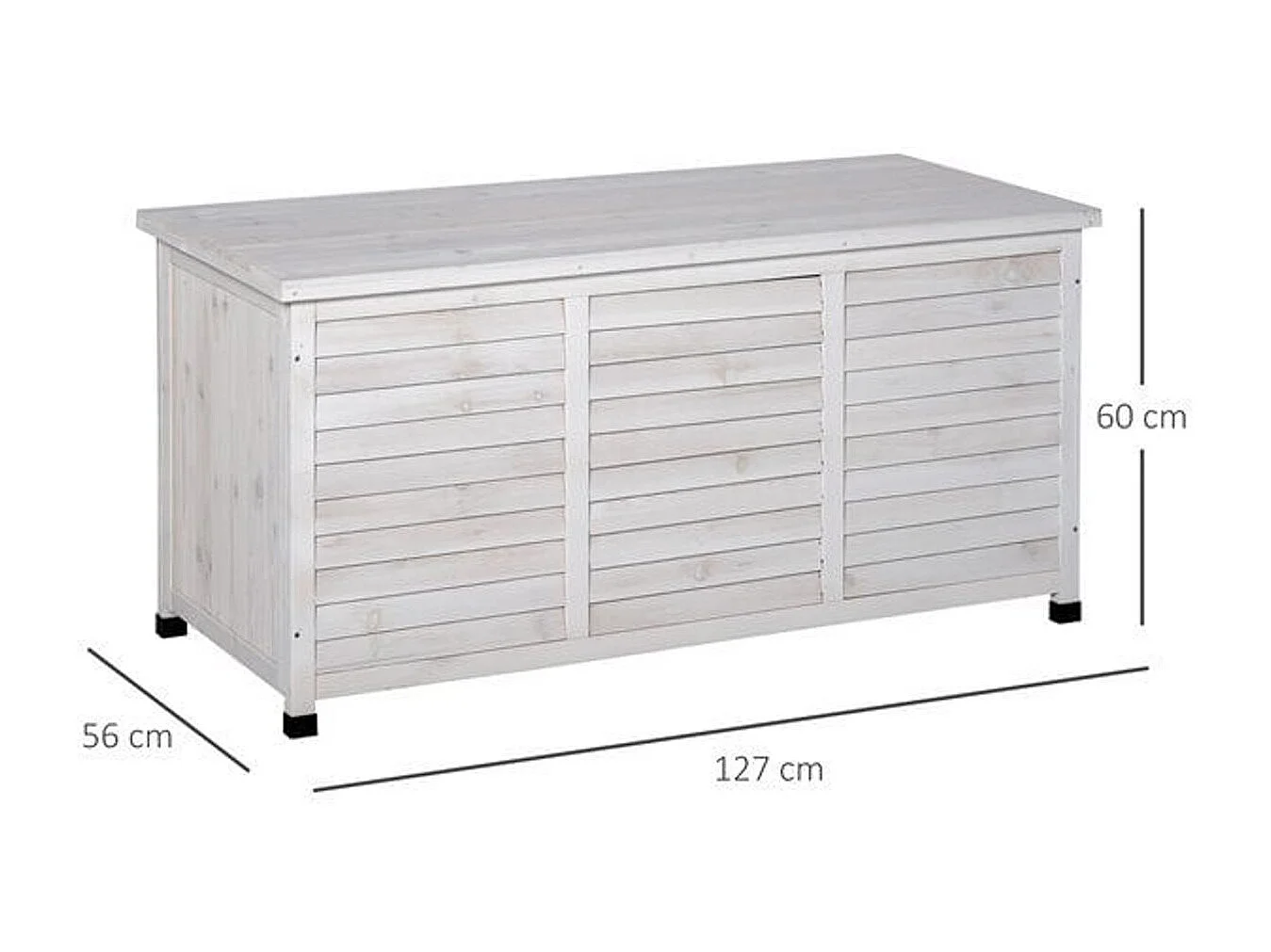 Baúl de madera blanco 127x56x60 cm Outsunny