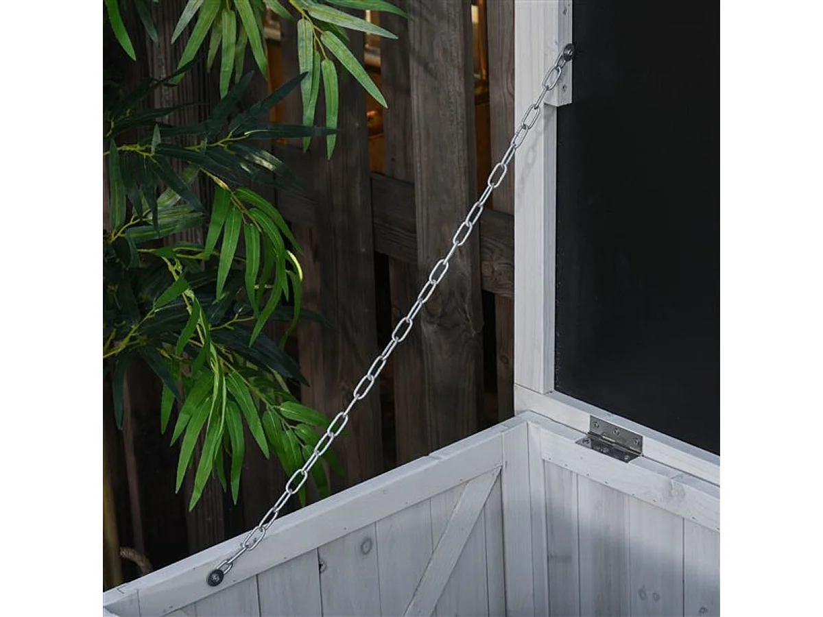 Baúl de madera blanco 127x56x60 cm Outsunny