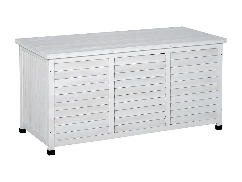 Baúl de madera blanco 127x56x60 cm Outsunny