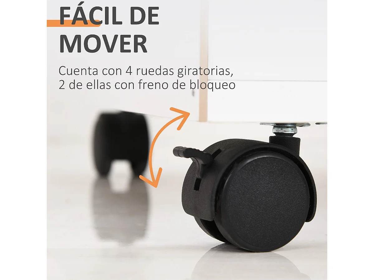 Cajonera para oficina blanco 40x35x60 cm HOMCOM