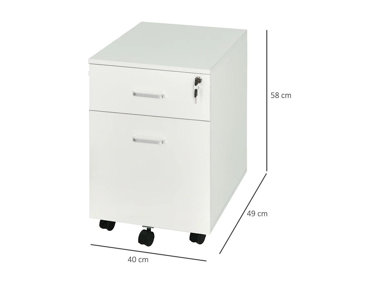 Armario de archivos blanco 40x49x58 cm Vinsetto